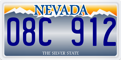 NV license plate 08C912