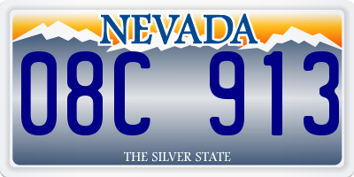 NV license plate 08C913