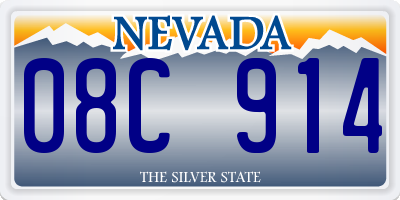 NV license plate 08C914