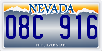 NV license plate 08C916