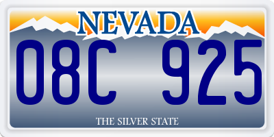 NV license plate 08C925