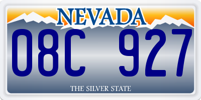 NV license plate 08C927