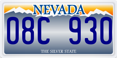 NV license plate 08C930