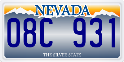 NV license plate 08C931
