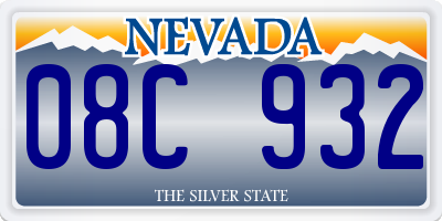 NV license plate 08C932
