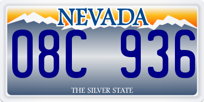 NV license plate 08C936