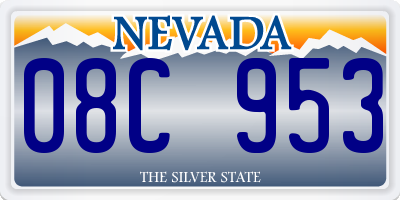 NV license plate 08C953