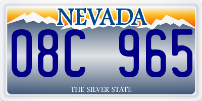 NV license plate 08C965