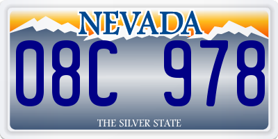 NV license plate 08C978