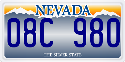 NV license plate 08C980