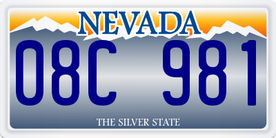 NV license plate 08C981
