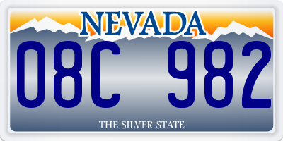 NV license plate 08C982