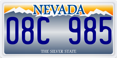 NV license plate 08C985