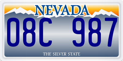 NV license plate 08C987