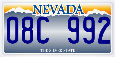 NV license plate 08C992