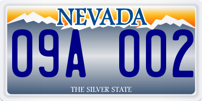 NV license plate 09A002
