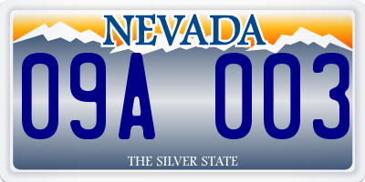 NV license plate 09A003