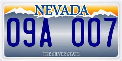 NV license plate 09A007