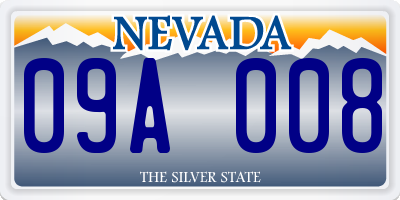 NV license plate 09A008