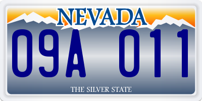 NV license plate 09A011