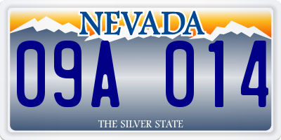 NV license plate 09A014