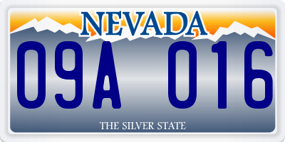 NV license plate 09A016