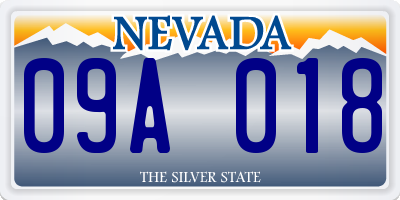 NV license plate 09A018