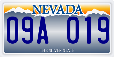 NV license plate 09A019