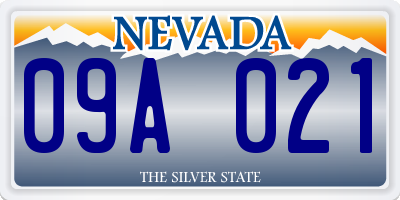 NV license plate 09A021