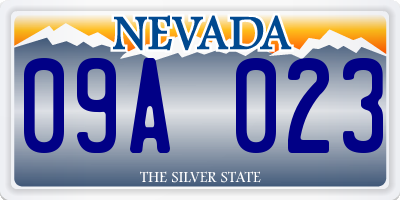 NV license plate 09A023