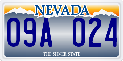 NV license plate 09A024