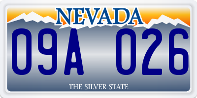 NV license plate 09A026