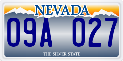 NV license plate 09A027