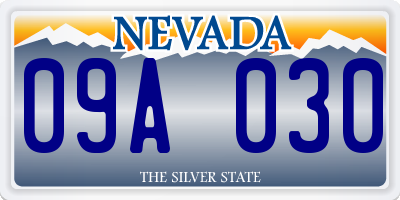 NV license plate 09A030