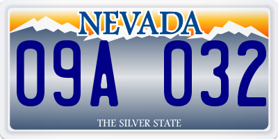 NV license plate 09A032