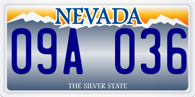 NV license plate 09A036