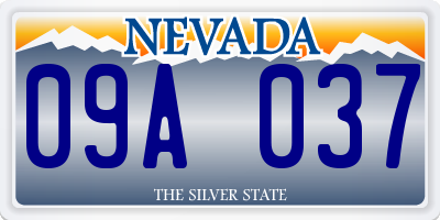 NV license plate 09A037