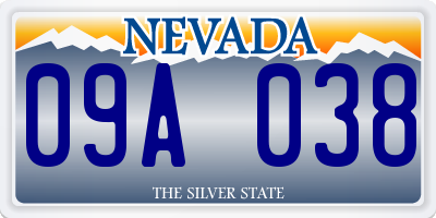 NV license plate 09A038