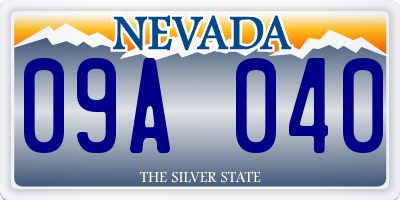 NV license plate 09A040