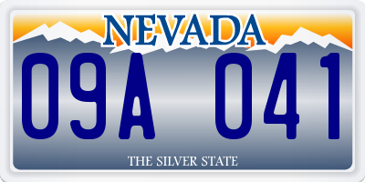 NV license plate 09A041