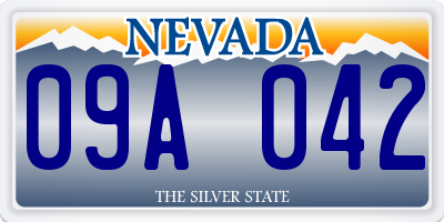 NV license plate 09A042