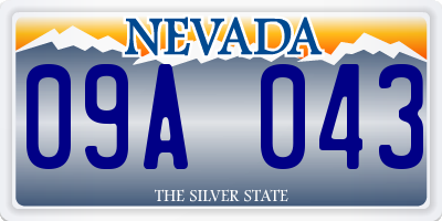 NV license plate 09A043