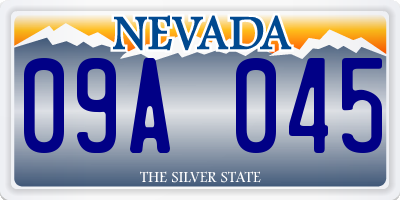 NV license plate 09A045