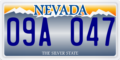 NV license plate 09A047