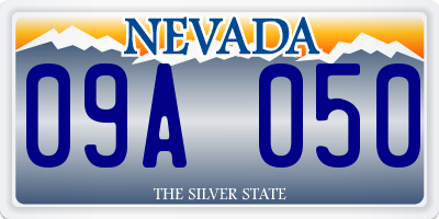 NV license plate 09A050