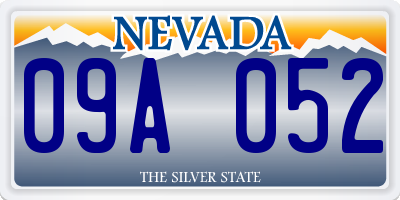 NV license plate 09A052