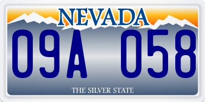 NV license plate 09A058