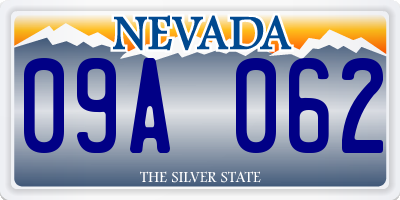 NV license plate 09A062