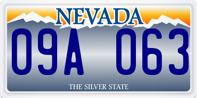 NV license plate 09A063