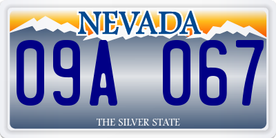 NV license plate 09A067